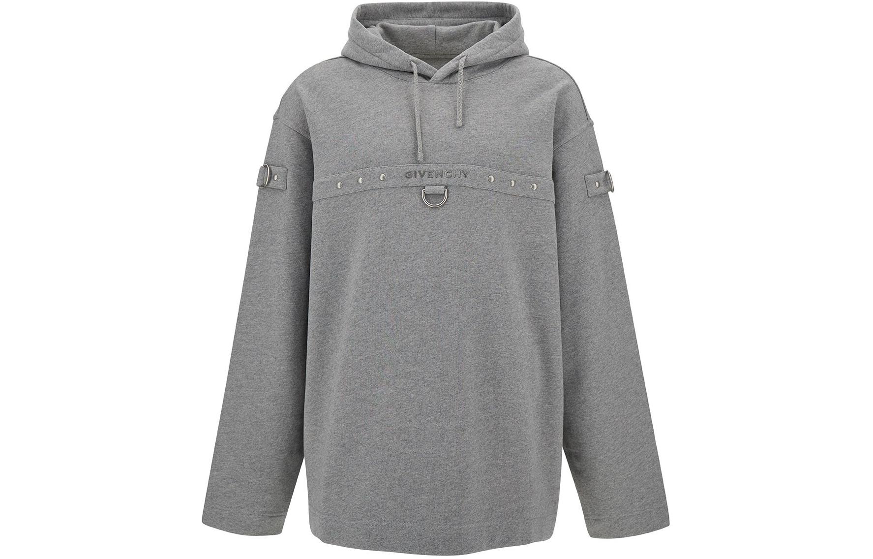 Givenchy Solid Color Hoodie Grey – Pullover, Long Sleeve, Slim Fit BMJ0LZ3YHP-055