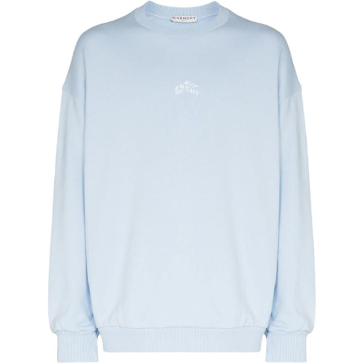 Givenchy Solid Color Oversized Pullover Sweatshirt Men’s Light Blue BMJ09N305B-453