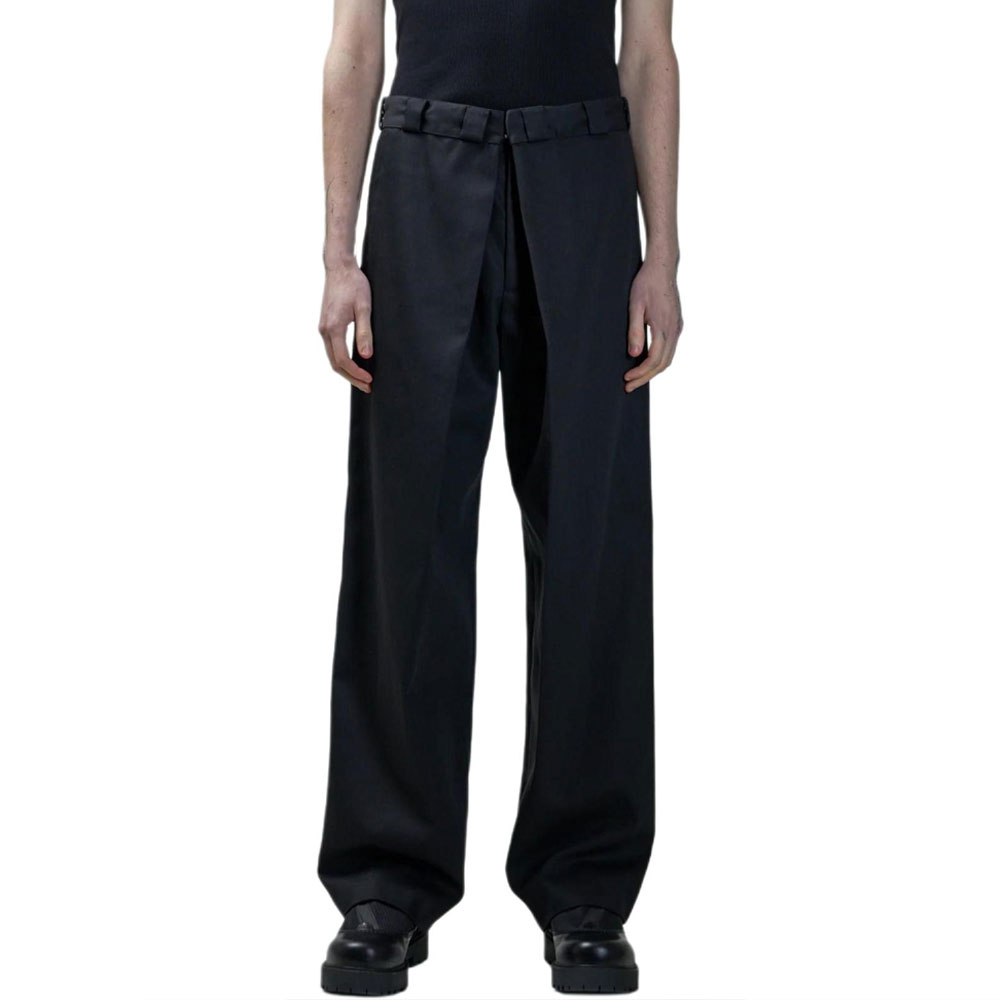 Givenchy Solid Color Pleated Twill Trousers  Black BM51DW15FH-001