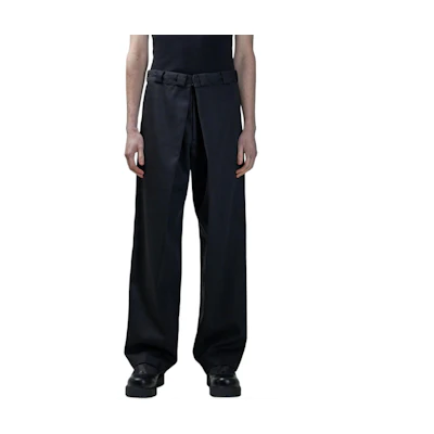 Givenchy Solid Color Pleated Twill Trousers Black BM51DW15FH-001