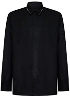 Givenchy Solid Color Point Collar Button-Up Long Sleeve Shirt Black BM60X714M6-001 Givenchy Solid Color Point Collar Button-Up Long Sleeve Shirt Black BM60X714M6-001