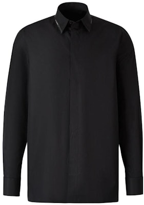 Givenchy Kemeja Lengan Panjang Hitam Point Collar Button-Up Solid Color BM60X714M6-001 Order Givenchy Kemeja Lengan Panjang Hitam Point Collar Button-Up Solid Color BM60X714M6-001
