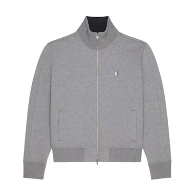 Givenchy Solid Color Stand Collar Zip-Up Jacket Gray BMJ0MP3YMC-050