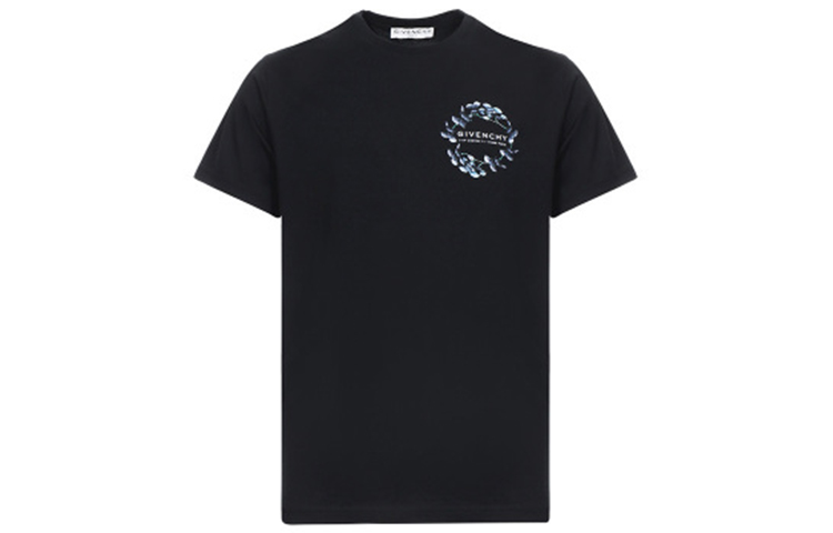 Order Givenchy 黑色純色花環 Logo 短袖T恤 BM70VC3002-001