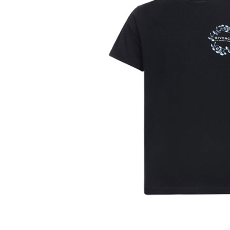 Cheap Givenchy 黑色純色花環 Logo 短袖T恤 BM70VC3002-001