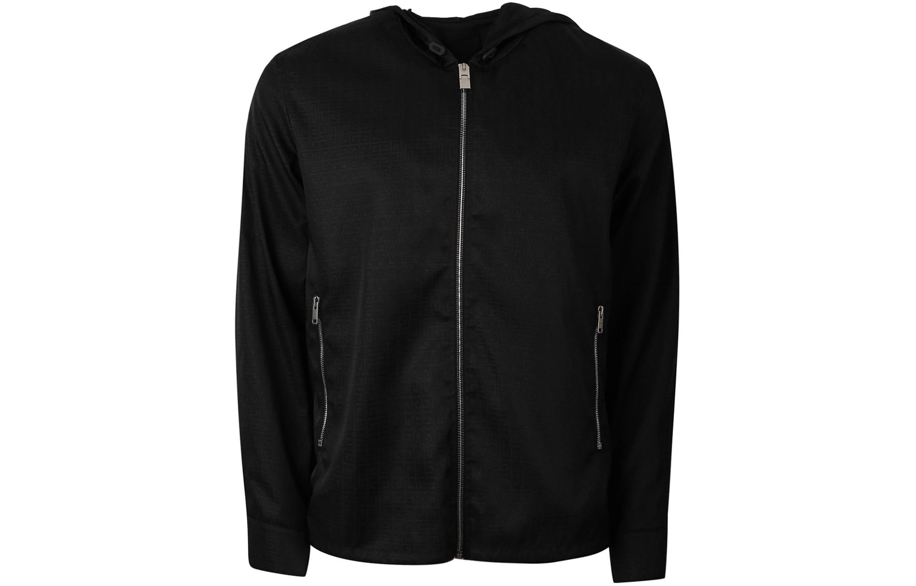 Givenchy Solid Color Zip-Up Hoodie Jacket - Black BM00RP13SM-001