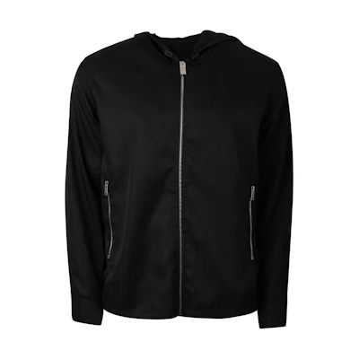 Givenchy Solid Color Zip-Up Hoodie Jacket - Black BM00RP13SM-001