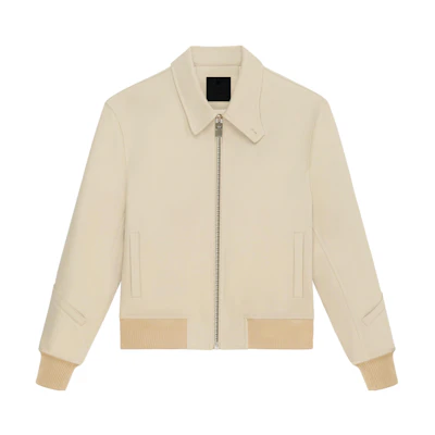 Givenchy Solid Color Zip-Up Long-Sleeve Jacket Light Beige BM00X214BU-270
