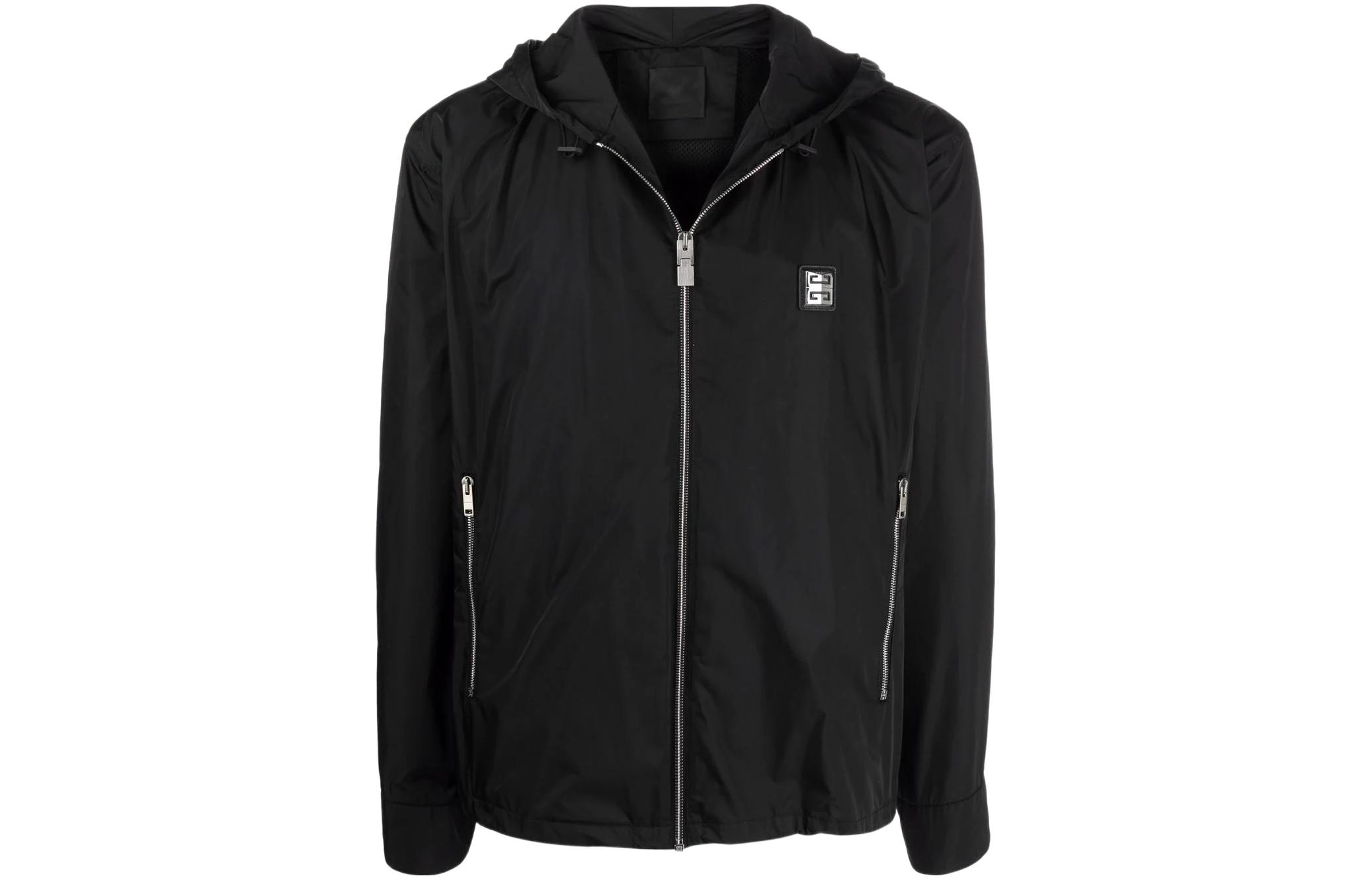 Givenchy Solid Color Zip Windbreaker Jacket Black BM00RP13EN001-001
