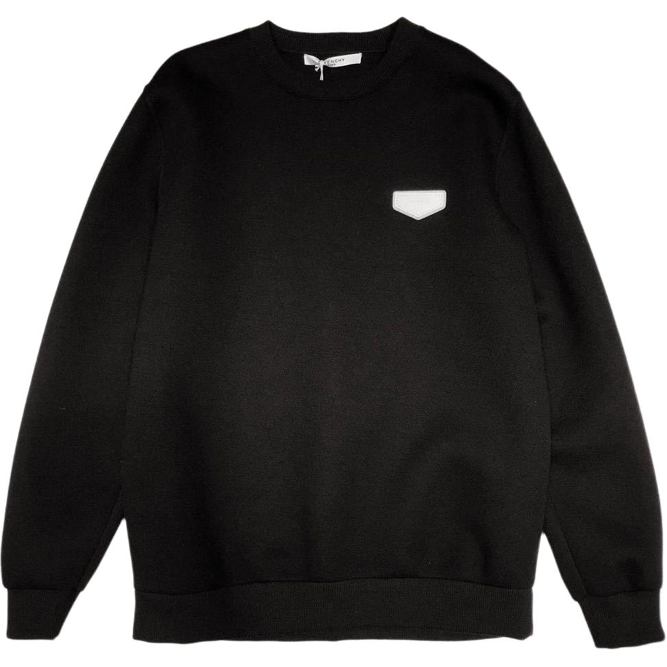 Givenchy Solid Logo Crewneck Pullover Sweatshirt Men’s Black 17F7203682-001