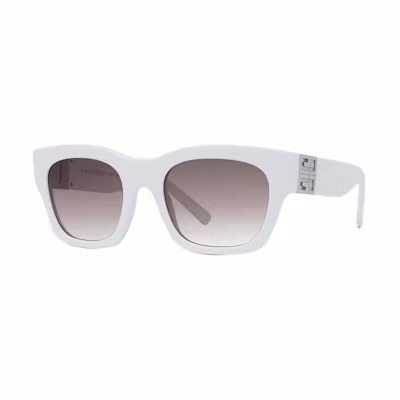 GIVENCHY Square White Sunglasses with Logo Detail - Unisex Couple Style GV40072I21F
