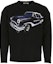 Order GIVENCHY SS21 Baju Sejuk Hitam Crewneck Wool dengan Cetakan Grafik Kereta BM90F94Y7J-001