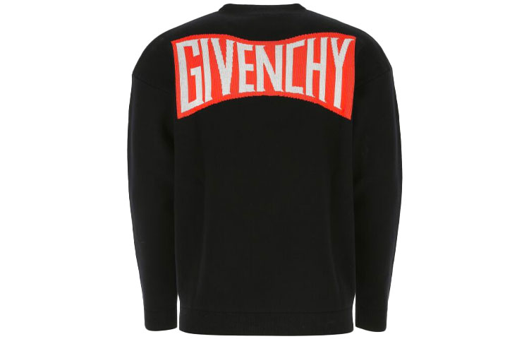 Lookbook GIVENCHY SS21 Baju Sejuk Hitam Crewneck Wool dengan Cetakan Grafik Kereta BM90F94Y7J-001