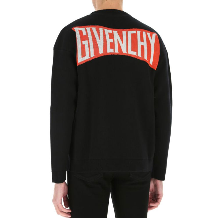 Purchase GIVENCHY SS21 Baju Sejuk Hitam Crewneck Wool dengan Cetakan Grafik Kereta BM90F94Y7J-001