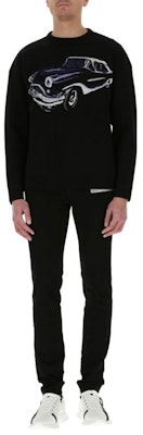 GIVENCHY SS21 Baju Sejuk Hitam Crewneck Wool dengan Cetakan Grafik Kereta BM90F94Y7J-001 Details for GIVENCHY SS21 Baju Sejuk Hitam Crewneck Wool dengan Cetakan Grafik Kereta BM90F94Y7J-001