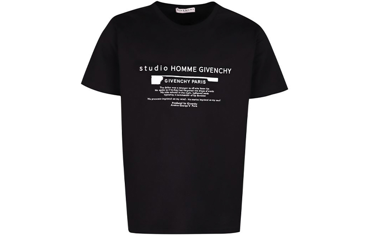 Givenchy SS21 Black Logo Letter Print Short Sleeve T-Shirt BM711T3002-001
