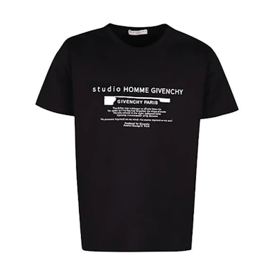 Givenchy SS21 Black Logo Letter Print Short Sleeve T-Shirt BM711T3002-001