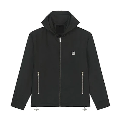 Givenchy SS21 Black Logo Patch Long Sleeve Hoodie Jacket BM00RP13EN-001