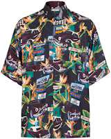 Order Givenchy SS21 Car Floral Print Silk Short Sleeve Shirt Multicolor BM60NT13K4-013