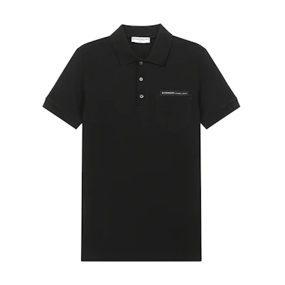 Givenchy SS21 Cotton Polo Shirt with Chest Logo Black. BM70U73006-001