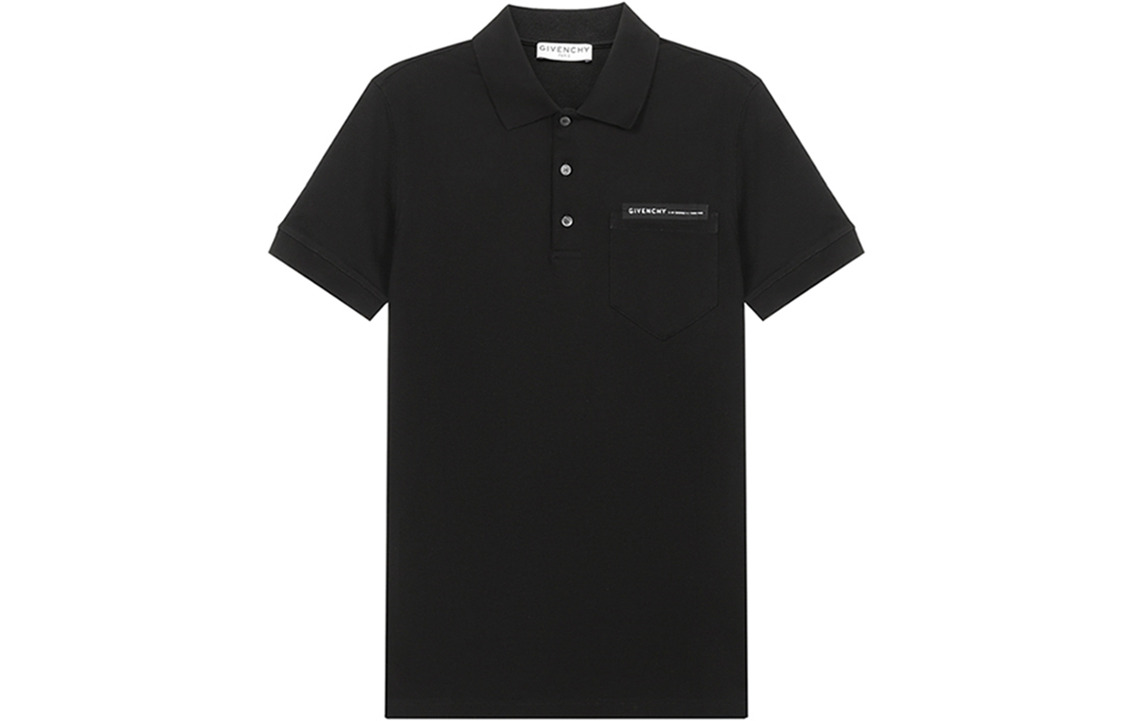 Order Givenchy SS21 Kaos Polo Katun Logo Dada Hitam. BM70U73006-001