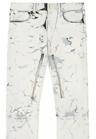 Sizing GIVENCHY SS21 白色裂紋塗層拉鏈牛仔褲 時尚丹寧褲。 BM50SU50M6-100