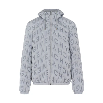 Givenchy SS21 Full Logo Zip Hoodie Jacket Gray BM00PE1Y9D-040