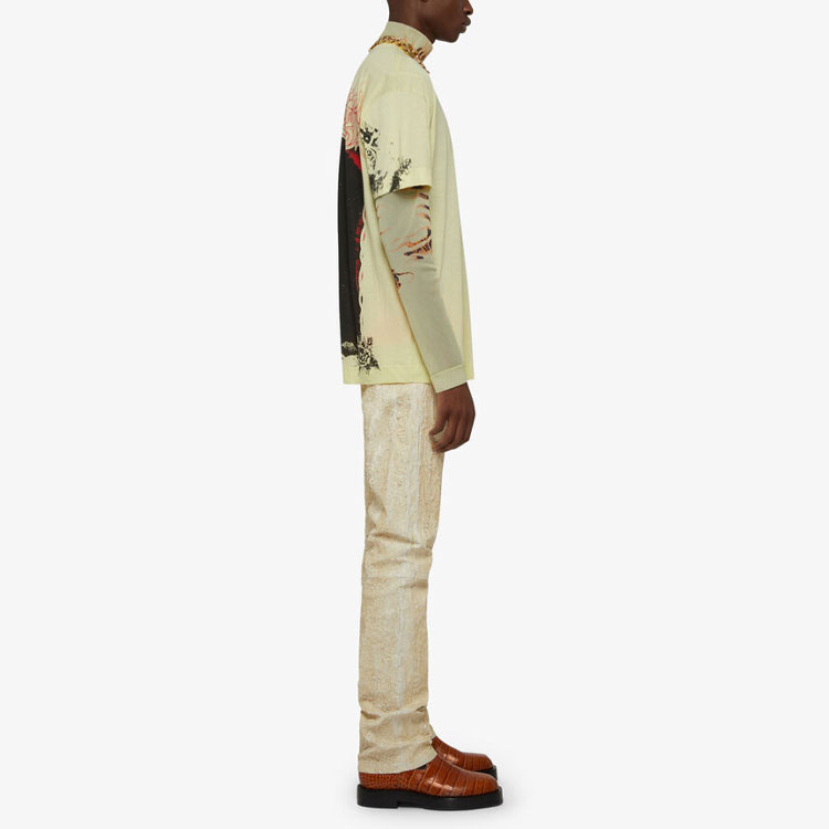 Purchase 지방시 SS21 레몬 옐로우 프린트 오버사이즈 티셔츠. BM712U3Y6D-747