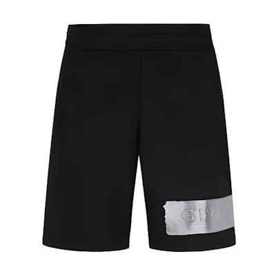 Givenchy SS21 Logo Drawstring Printed Shorts Black BM50S130AF-001