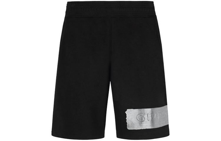 Order Givenchy SS21 Logo Drawstring Printed Shorts Black BM50S130AF-001