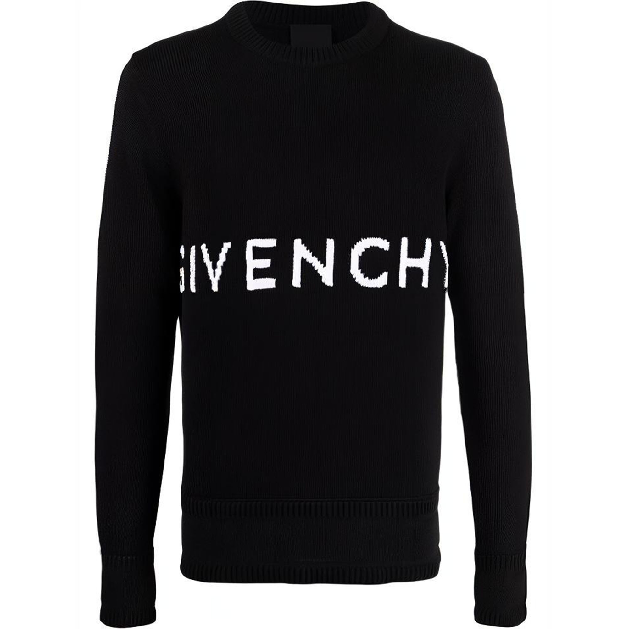 Givenchy SS21 Logo Knit Crewneck Sweater Black BM90G9401M-001