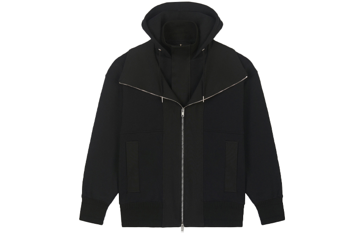 Givenchy SS21 Loose Fit Black Zip-Up Hoodie Jacket BM00RG3Y69-001