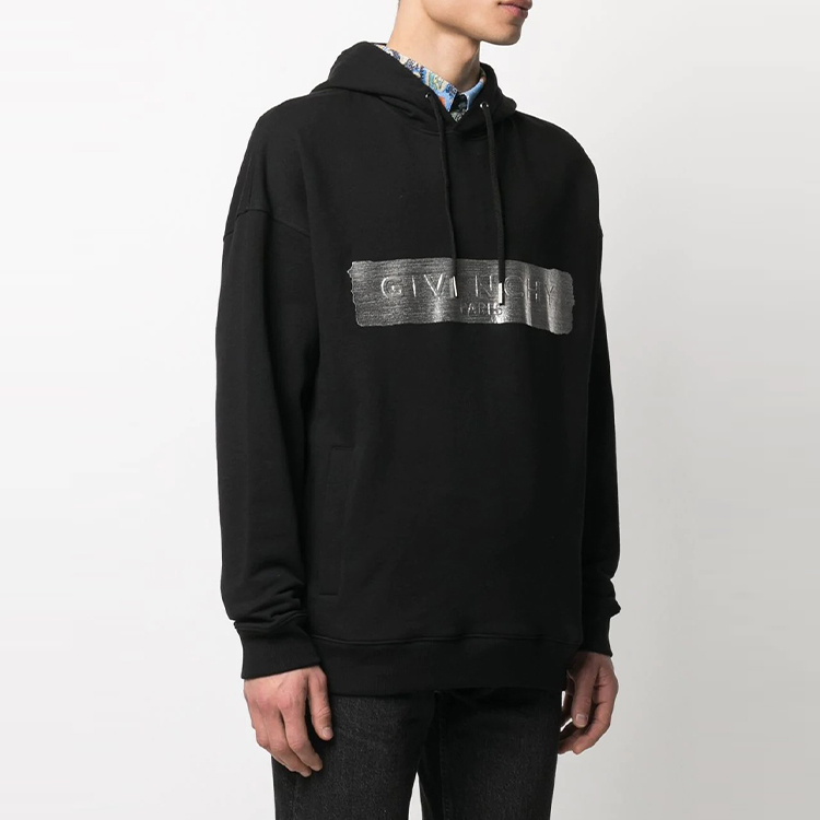 Givenchy SS21 Metallic Embossed Logo Hoodie Black. BMJ0A230AF-001 圖 5