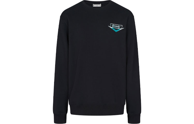 Givenchy SS21 Motel Print Cotton Crewneck Sweatshirt Black . BMJ09V30AF-001