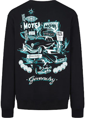 지방시 SS21 모텔 프린트 코튼 크루넥 스웨트셔츠 블랙. BMJ09V30AF-001 Lookbook 지방시 SS21 모텔 프린트 코튼 크루넥 스웨트셔츠 블랙. BMJ09V30AF-001