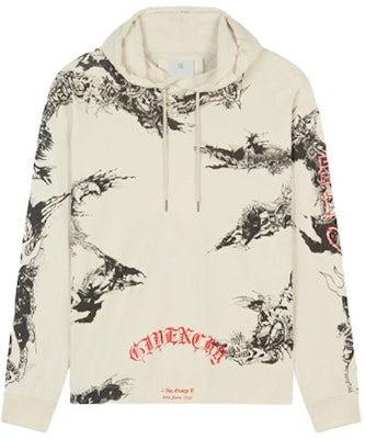 Givenchy 春夏21 男款灰色哥德文字樣寬鬆長袖帽T。 BM715S3Y6B-129 Order Givenchy 春夏21 男款灰色哥德文字樣寬鬆長袖帽T。 BM715S3Y6B-129