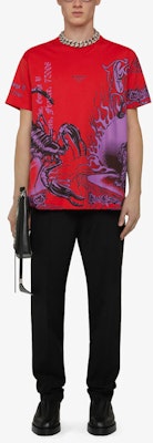 지방시 SS21 오버사이즈 그래픽 티셔츠 레드 티. BM713Q3Y6B-940 Lookbook 지방시 SS21 오버사이즈 그래픽 티셔츠 레드 티. BM713Q3Y6B-940