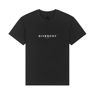 Givenchy SS21 Oversized Logo Print Black T-Shirt Crewneck Tee BM71533Y6B-001