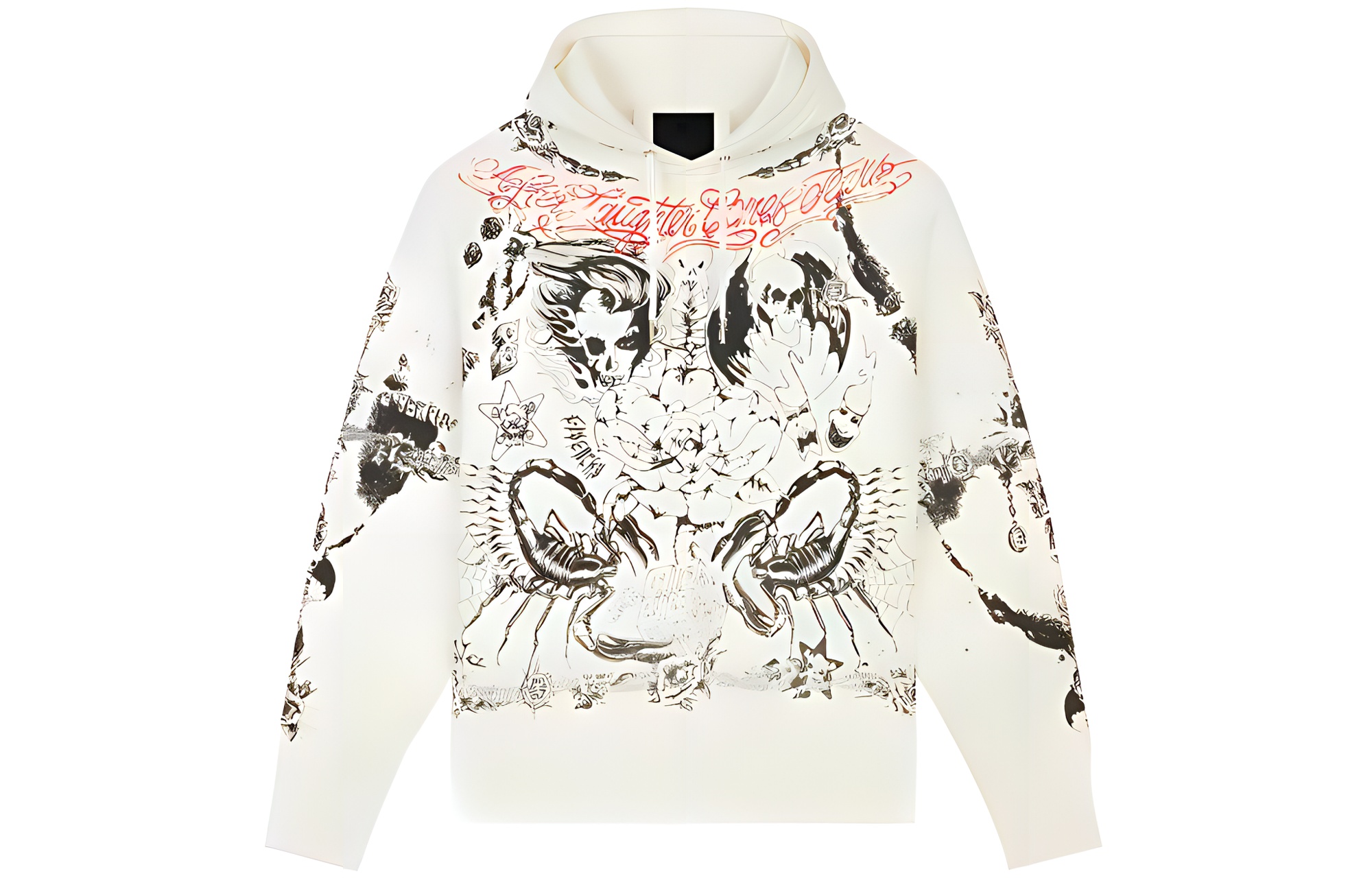 Givenchy SS21 Patterned Print Hoodie White BMJ0BE3Y69-100
