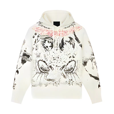 Givenchy SS21 Patterned Print Hoodie White BMJ0BE3Y69-100