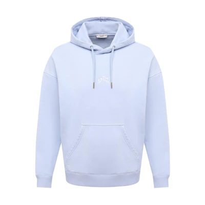 Givenchy SS21 Refracted Embroidery Logo Hoodie Light Blue BMJ09M305B-453