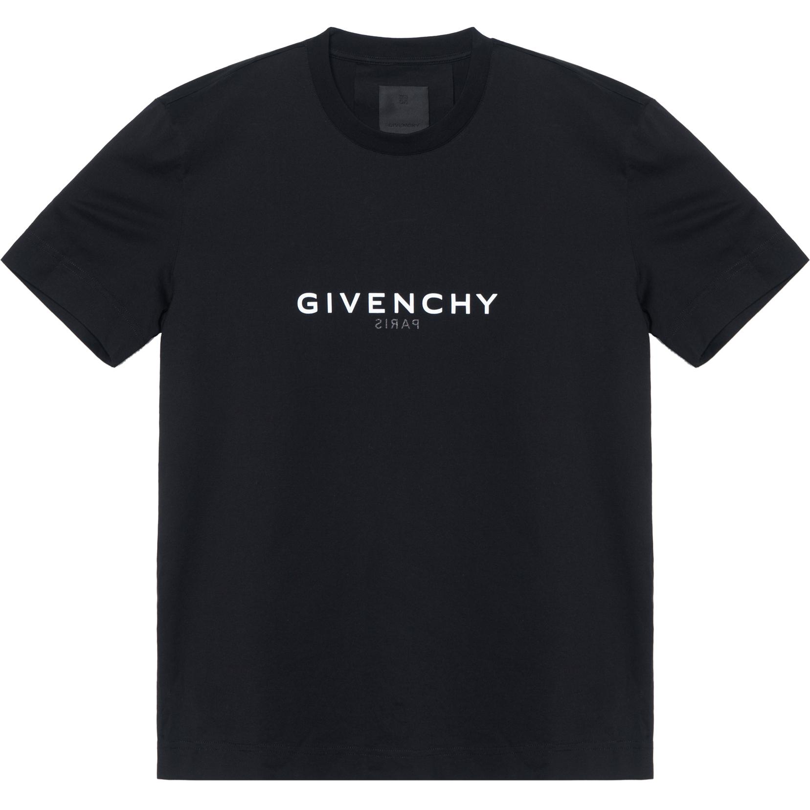 Givenchy SS21 Reverse Logo T-Shirt Black BM71653Y6B-001