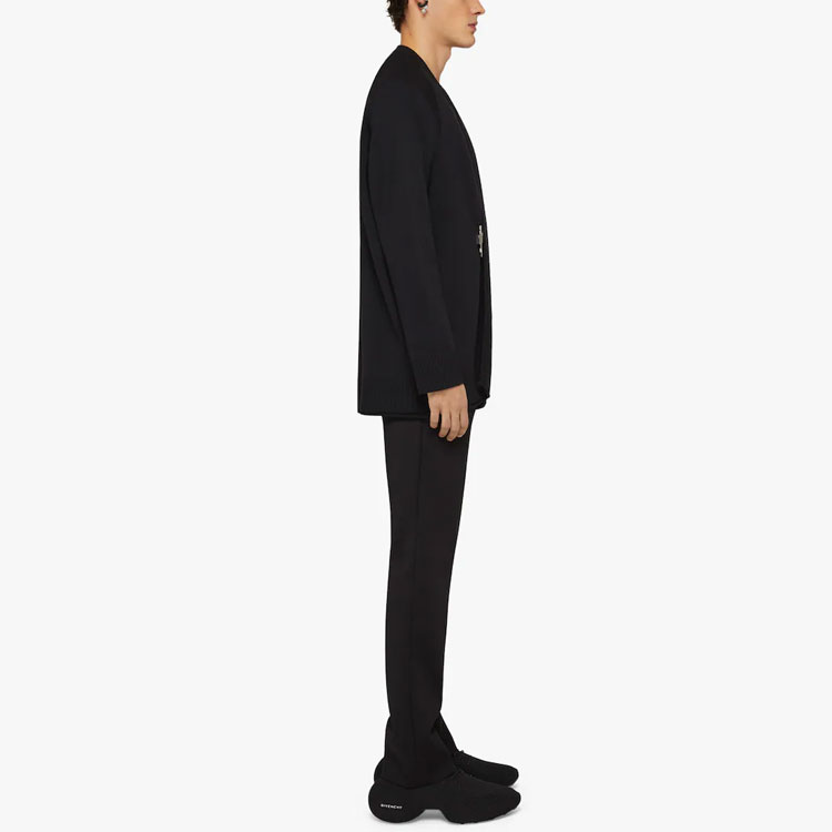 Purchase GIVENCHY SS22 Kardigan Rajut Hitam Wol dengan Gesper Bentuk U. BM90JU4YAL-001