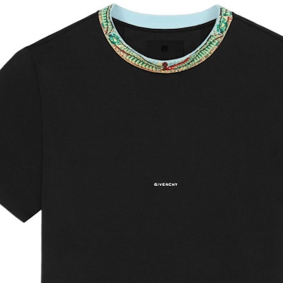 지방시 SS22 블랙 니트 크루넥 반팔 티셔츠. BM71BF3Y6B-001 Details for 지방시 SS22 블랙 니트 크루넥 반팔 티셔츠. BM71BF3Y6B-001