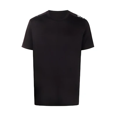 GIVENCHY SS22 Black Logo Embroidered Crewneck T-Shirt. BM71DX3Y6B-001