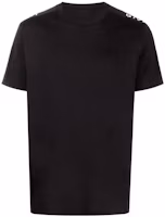 Order GIVENCHY SS22 Black Logo Embroidered Crewneck T-Shirt. BM71DX3Y6B-001