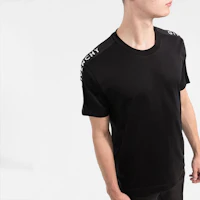 Purchase GIVENCHY SS22 Black Logo Embroidered Crewneck T-Shirt. BM71DX3Y6B-001