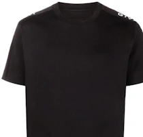 Details for GIVENCHY SS22 Black Logo Embroidered Crewneck T-Shirt. BM71DX3Y6B-001