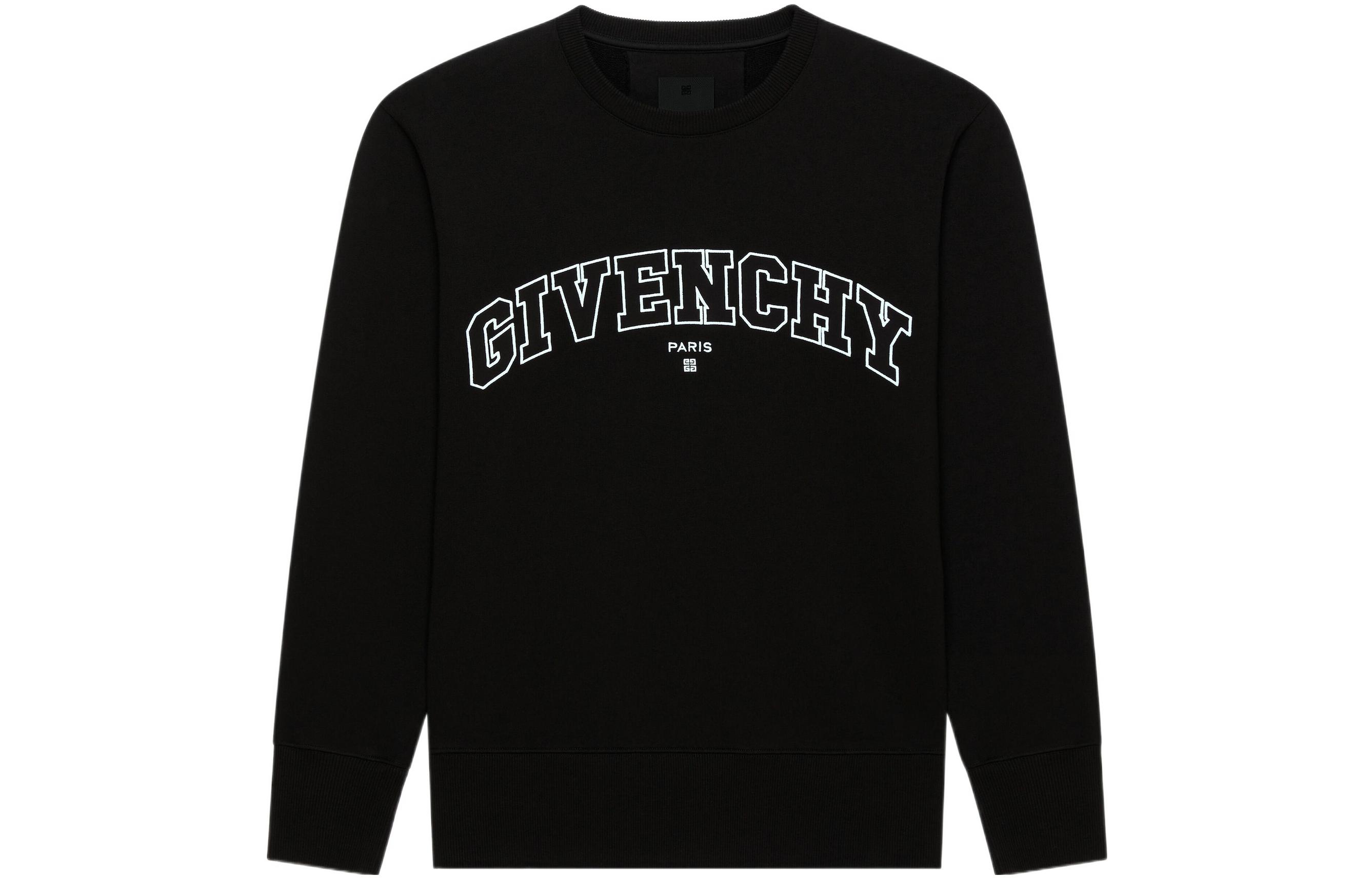 Order GIVENCHY SS22 黑色刺繡Logo長袖衛衣 BMJ0H63Y78-001