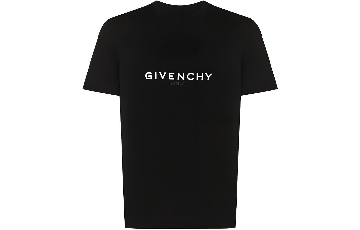GIVENCHY SS22  Black Logo Print Crewneck Short Sleeve T-Shirt BM71653Y6BJ-001